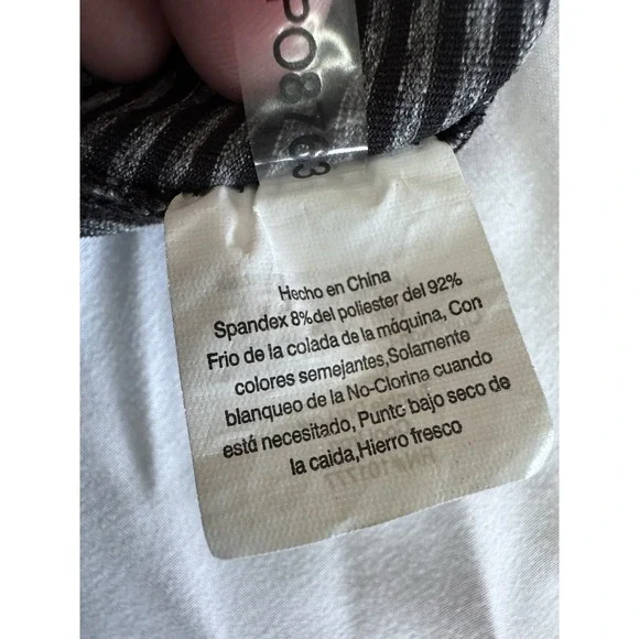 Tranquility Womens Skirt Pull-On Gray with Black Stripes Stretch Size Small - Picture 6 of 7